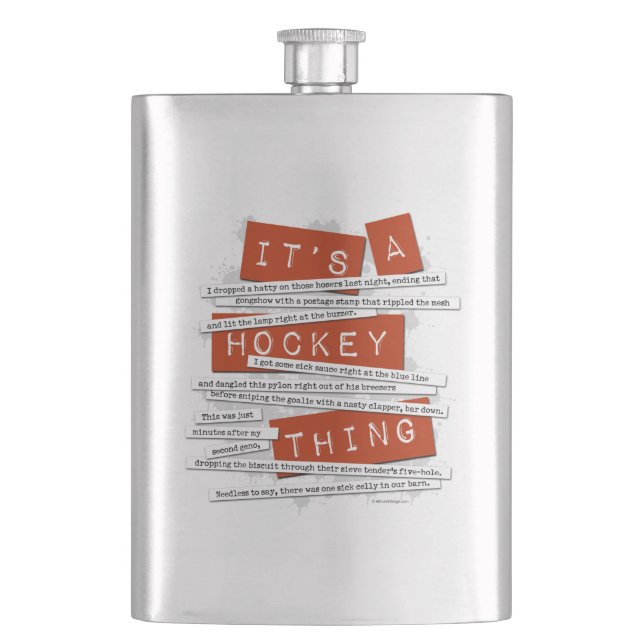 Hockey Slang Hip Flask (Front)