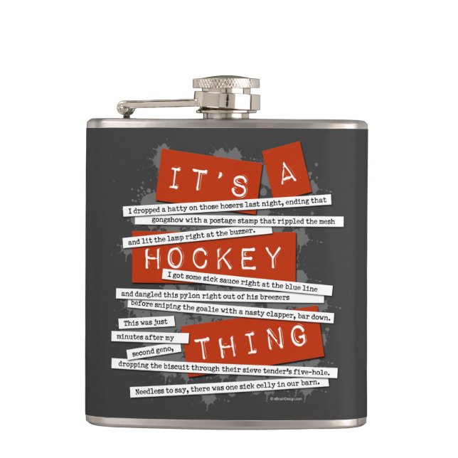 Hockey Slang Hip Flask (Front)