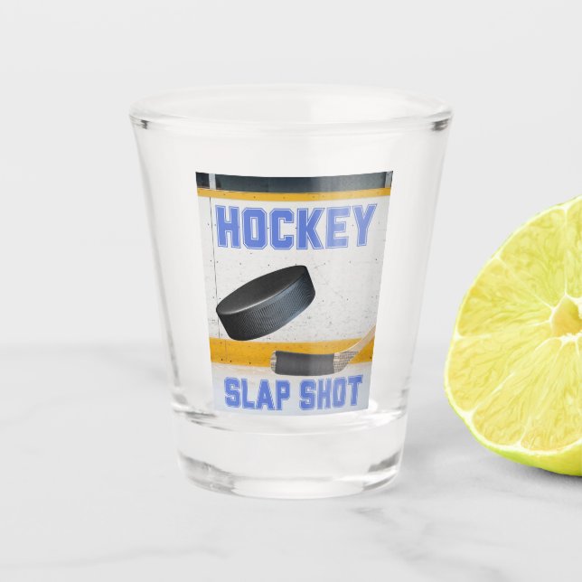Hockey Slap Shot Glass (Front)