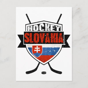 Hockey Slovakia Flag Design Postcard