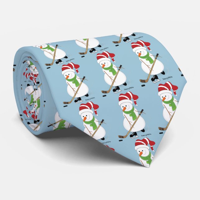 Hockey Snowman Tie (Rolled)