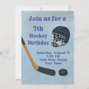 Hockey Sport Birthday Invitation