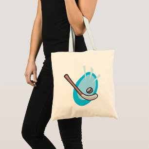 Hockey Sport Stick And Puck Tote Bag