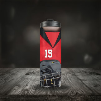 Hockey Sports Gear Custom Jersey Number Thermal Tumbler