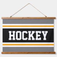 HOCKEY Sporty Grey Black Yellow Racing Stripes