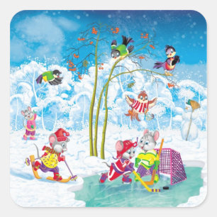 hockey square sticker