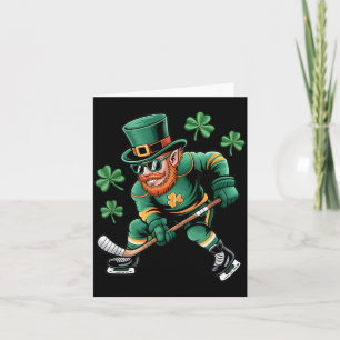 Hockey St Patricks Day Leprechaun Design 1 Card