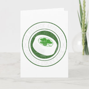 Hockey St. Patrick's Day - Lucky Puck With Shamroc Card