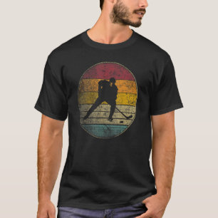 Hockey Stick Mask Puck Ice Vintage Retro 70s 80s 9 T-Shirt