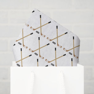 Hockey Sticks and Puck Tissue Paper