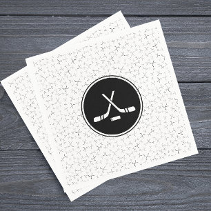 Hockey Sticks Black & White Sport Party Napkins