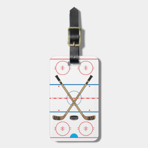 Hockey Sticks Centre Ice Hockey Rink Team Bag Tag