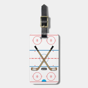 Hockey Sticks Centre Ice Hockey Rink Team Bag Tag