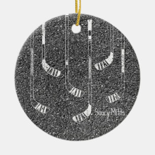 Hockey Sticks Ceramic Tree Decoration