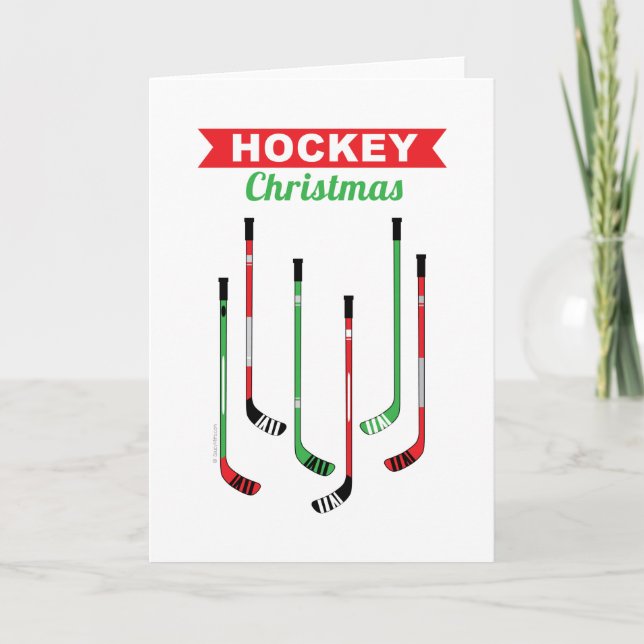 Hockey Sticks Christmas Card (Front)