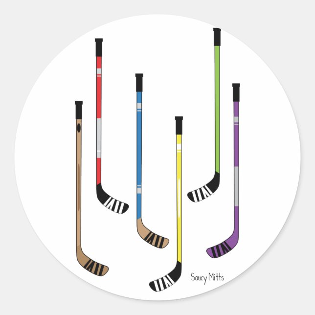 Hockey Sticks Classic Round Sticker (Front)