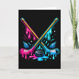 Hockey Sticks Ice Cream Drip Ice Hockey Dripping M Card