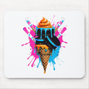 Hockey Sticks Ice Cream Sprinkle Drip Sport Boy Yo Mouse Pad