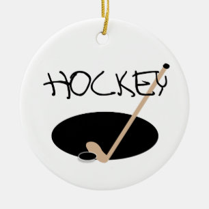HOCKEY T-shirts and Gifts Ceramic Tree Decoration