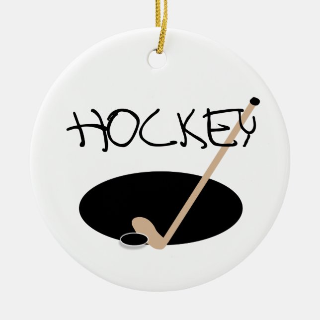 HOCKEY T-shirts and Gifts Ceramic Tree Decoration (Front)