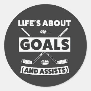 Hockey Team Spirit Quote Tee Classic Round Sticker