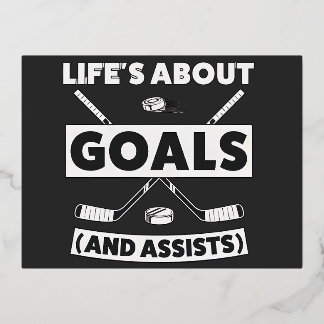 Hockey Team Spirit Quote Tee Foil Holiday Postcard