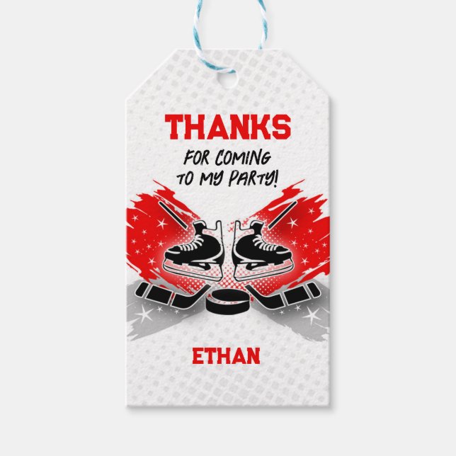 Hockey Thank You Tag Red (Front)