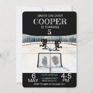 Hockey Theme Birthday Invitation