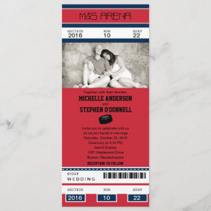 Hockey Ticket Wedding Invitation