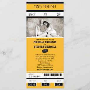 Hockey Ticket Wedding Invitation