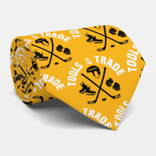 Hockey Tools of the Trade black and gold yellow Tie