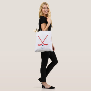 Hockey Tote Bag Blue Red Personalised Name