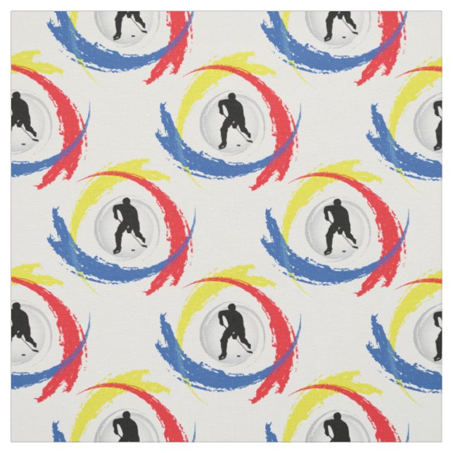 Hockey Tricolor Emblem Fabric (Swatch)