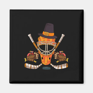 Hockey Turkey Thanksgiving Day Funny Sport Fall Au Magnet