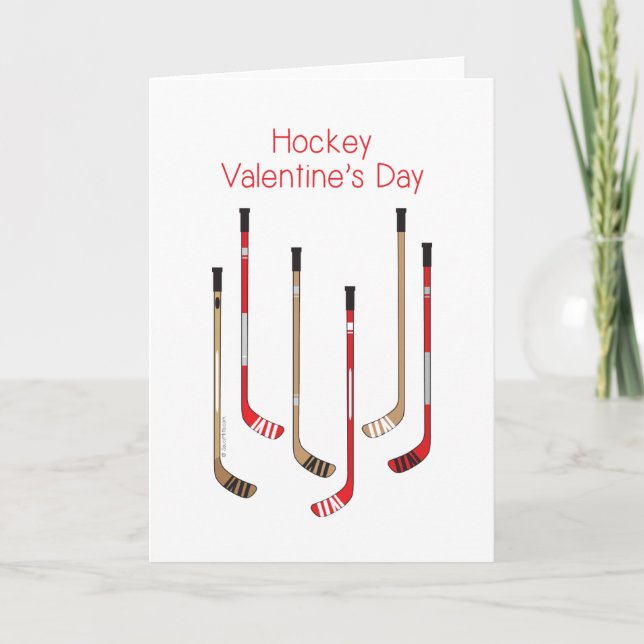 Hockey Valentine's Day Card - Hockey Sticks (Front)