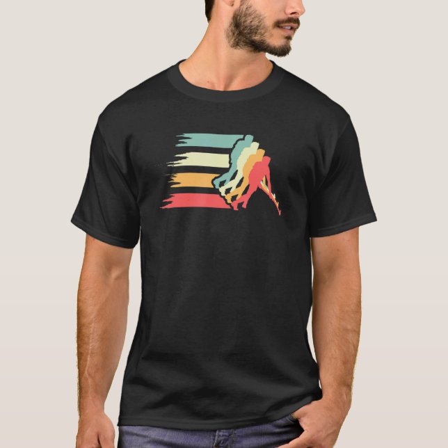 Hockey Vintage Professonal Hockey Player T-Shirt (Front)