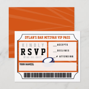 HOCKEY VIP REPLY CARD Bar Bat Mitzvah Invitation