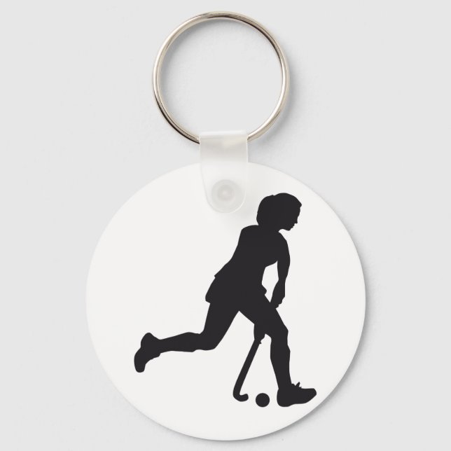 Hockey Woman Key Ring (Front)
