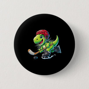 Hockeysaurus Dinosaur Ice Hockey Trex Kids Boys Ic 6 Cm Round Badge
