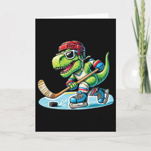 Hockeysaurus Dinosaur Ice Hockey Trex Kids Boys Ic Card