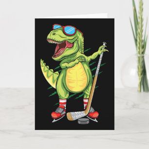 Hockeysaurus Dinosaur Ice Hockey Trex Kids Boys Ic Card