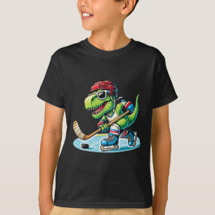 Hockeysaurus Dinosaur Ice Hockey Trex Kids Boys Ic T-Shirt