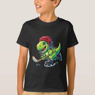 Hockeysaurus Dinosaur Ice Hockey Trex Kids Boys Ic T-Shirt