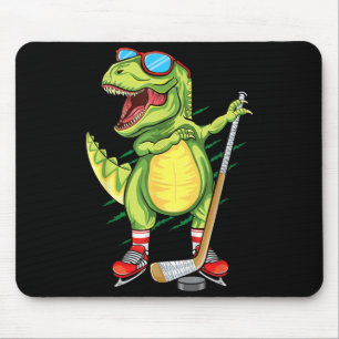 Hockeysaurus Dinosaur Sports Lovers Dabbing T Rex Mouse Pad