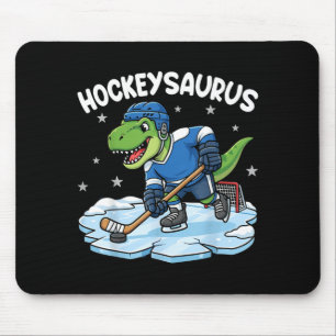 Hockeysaurus Funny Dinosaur Hockey Kid Boy Gift Mouse Pad