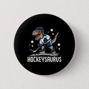 Hockeysaurus Funny Dinosaur Hockey Kids Hockey Boy 6 Cm Round Badge