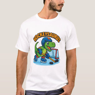 Hockeysaurus Funny Dinosaur Ice Hockey Kids T-Shirt