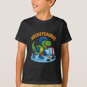 Hockeysaurus Funny Dinosaur Ice Hockey Kids T-Shirt