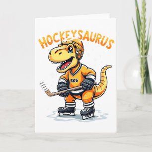 Hockeysaurus Funnydinosaur Hockey Kids Hockey Boy  Card