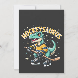 Hockeysaurus Ice Hockey Dinosaur Lovers Invitation